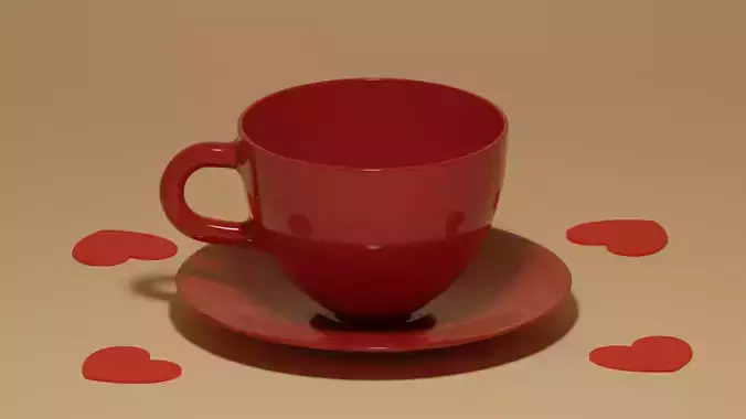 High Poly Cute Coffee Cup
