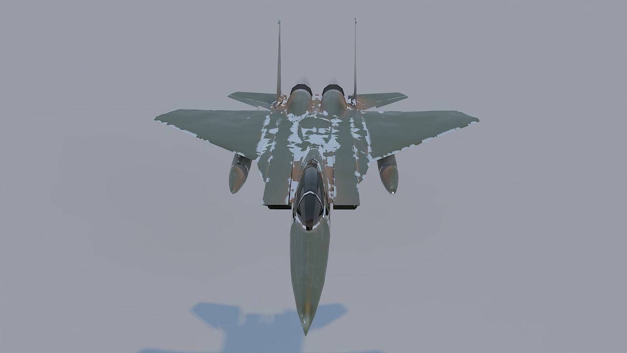 Military Fighter Plane Low-poly 3D model_3