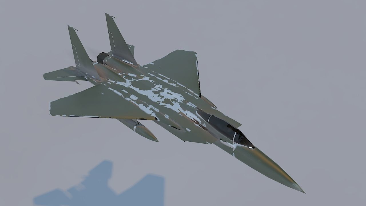 Military Fighter Plane Low-poly 3D model_1