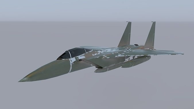 Military Fighter Plane Low-poly 3D model