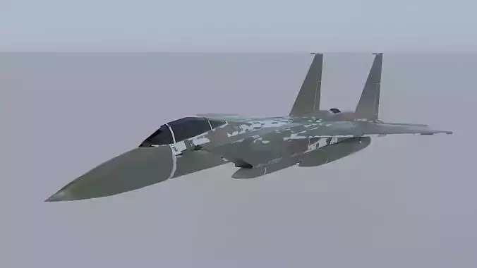 Military Fighter Plane Low-poly 3D model