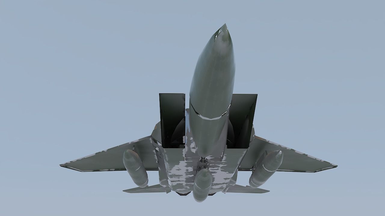 Military Fighter Plane Low-poly 3D model_4