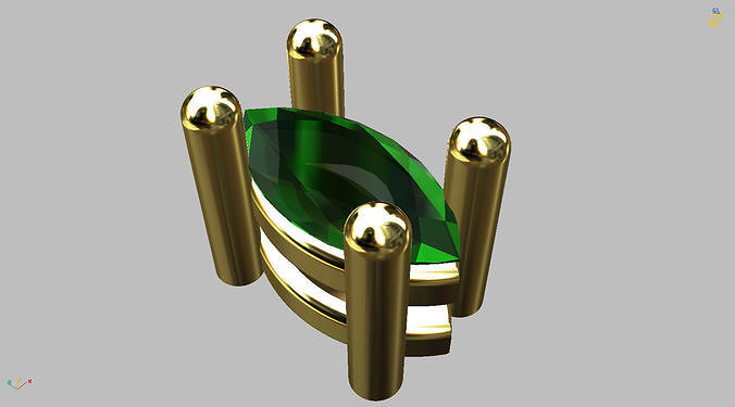 Navette Gemstone Pendant 01 Free 3D print model
