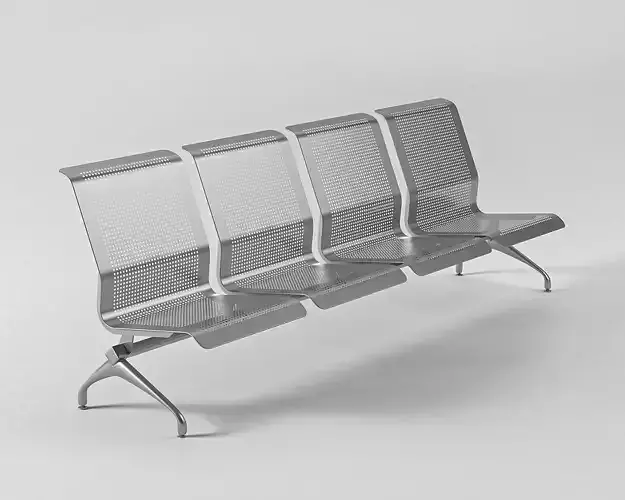 Grey Metal Bench For Public Space