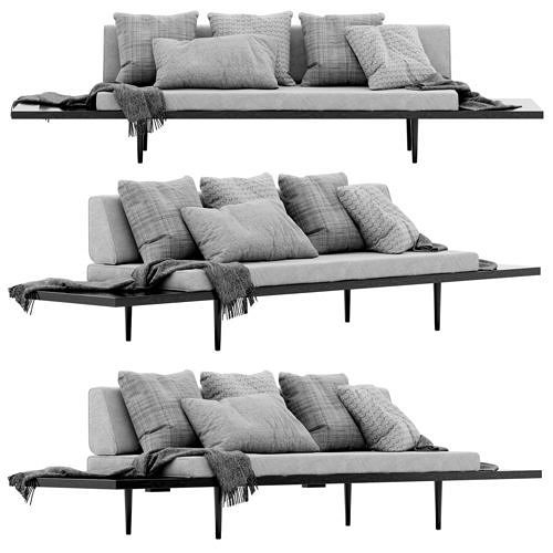 Modern Daybed with floating side tables by Casara Modern 3D model