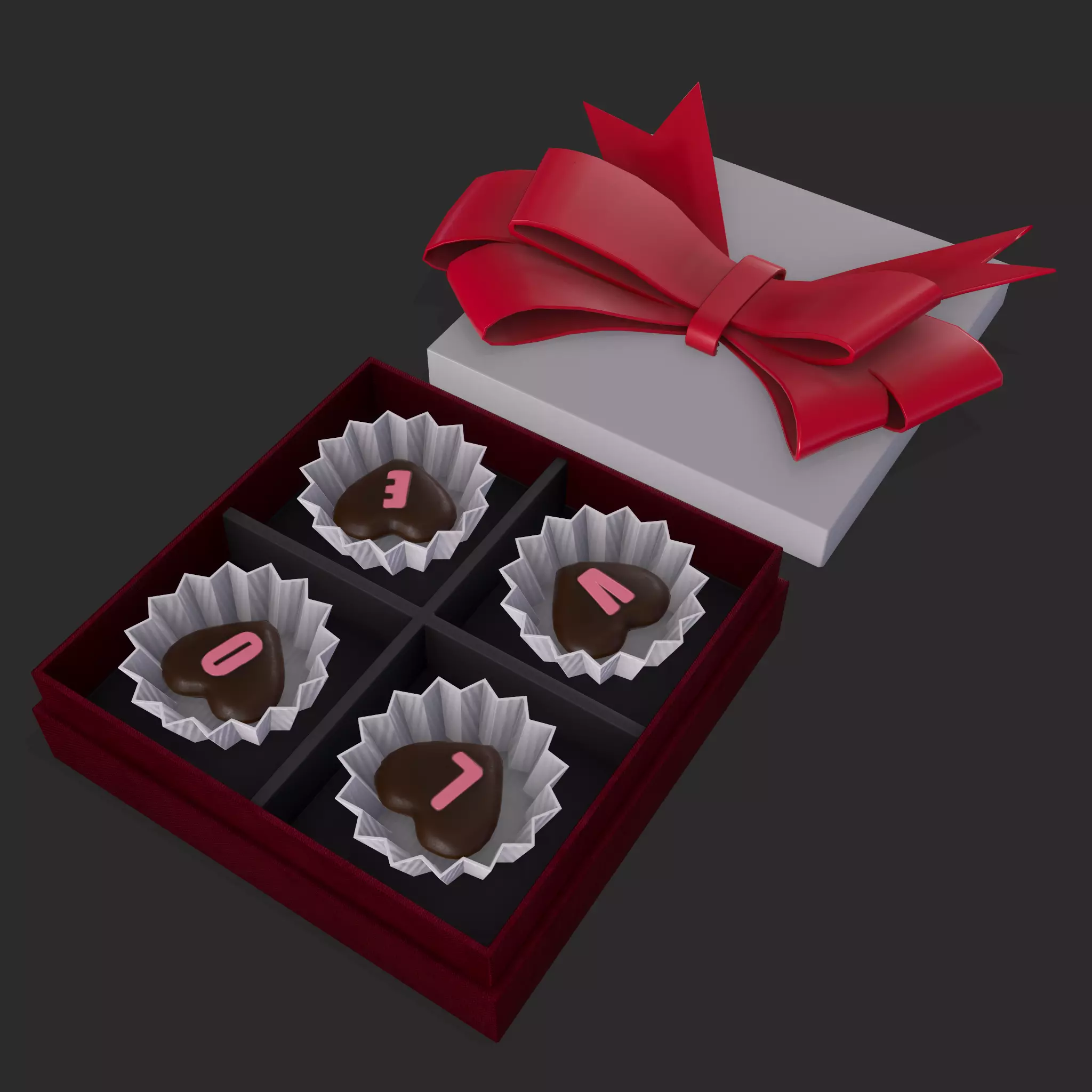 Love Chocolates Box Low-poly 3D model_0