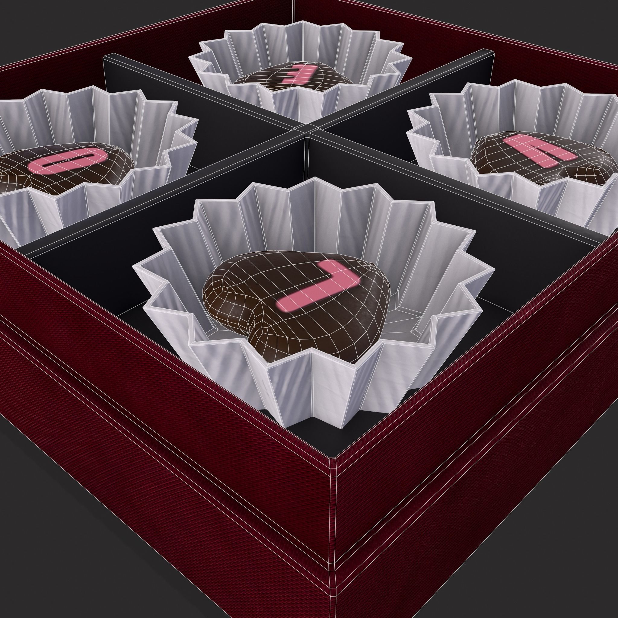 Love Chocolates Box Low-poly 3D model_14