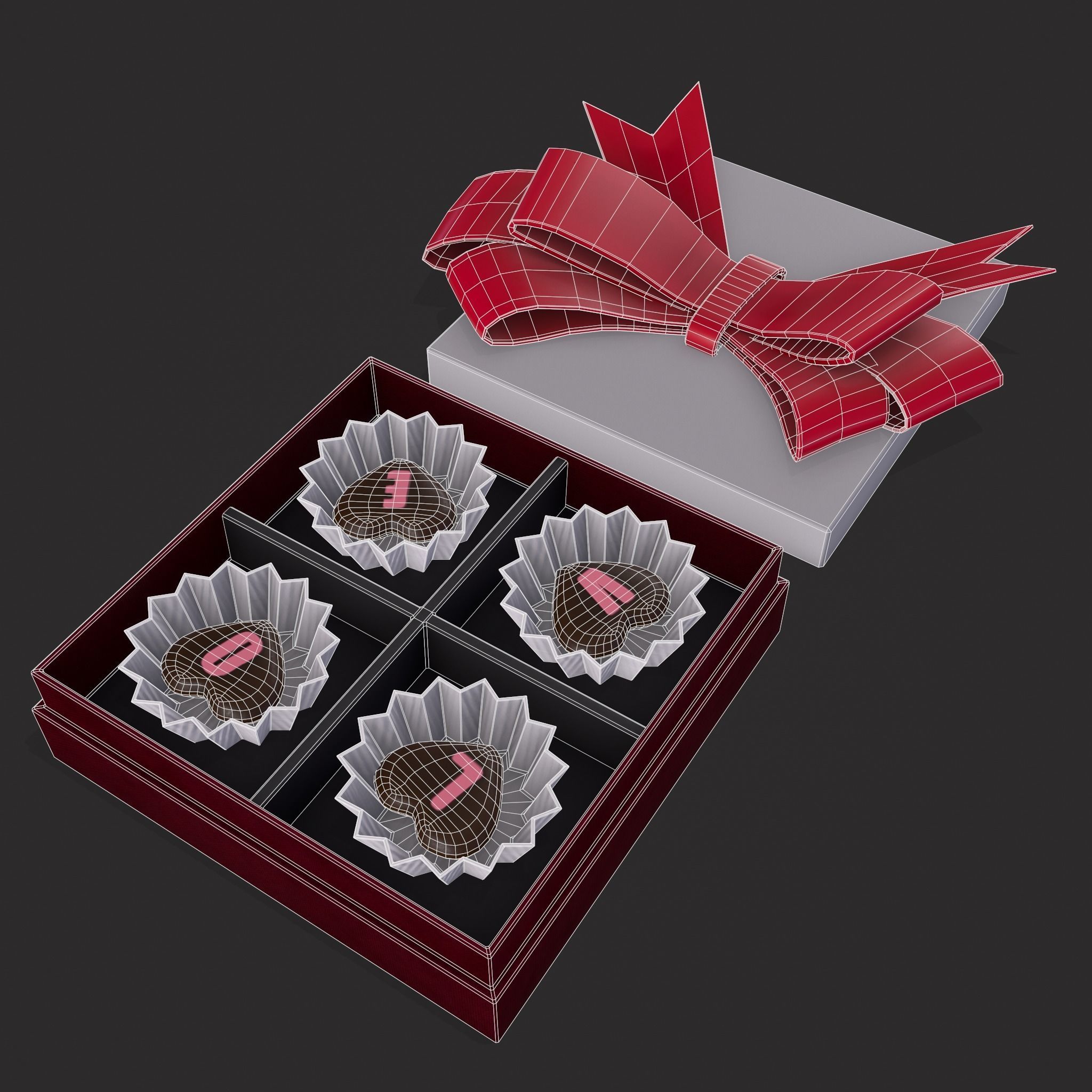 Love Chocolates Box Low-poly 3D model_2