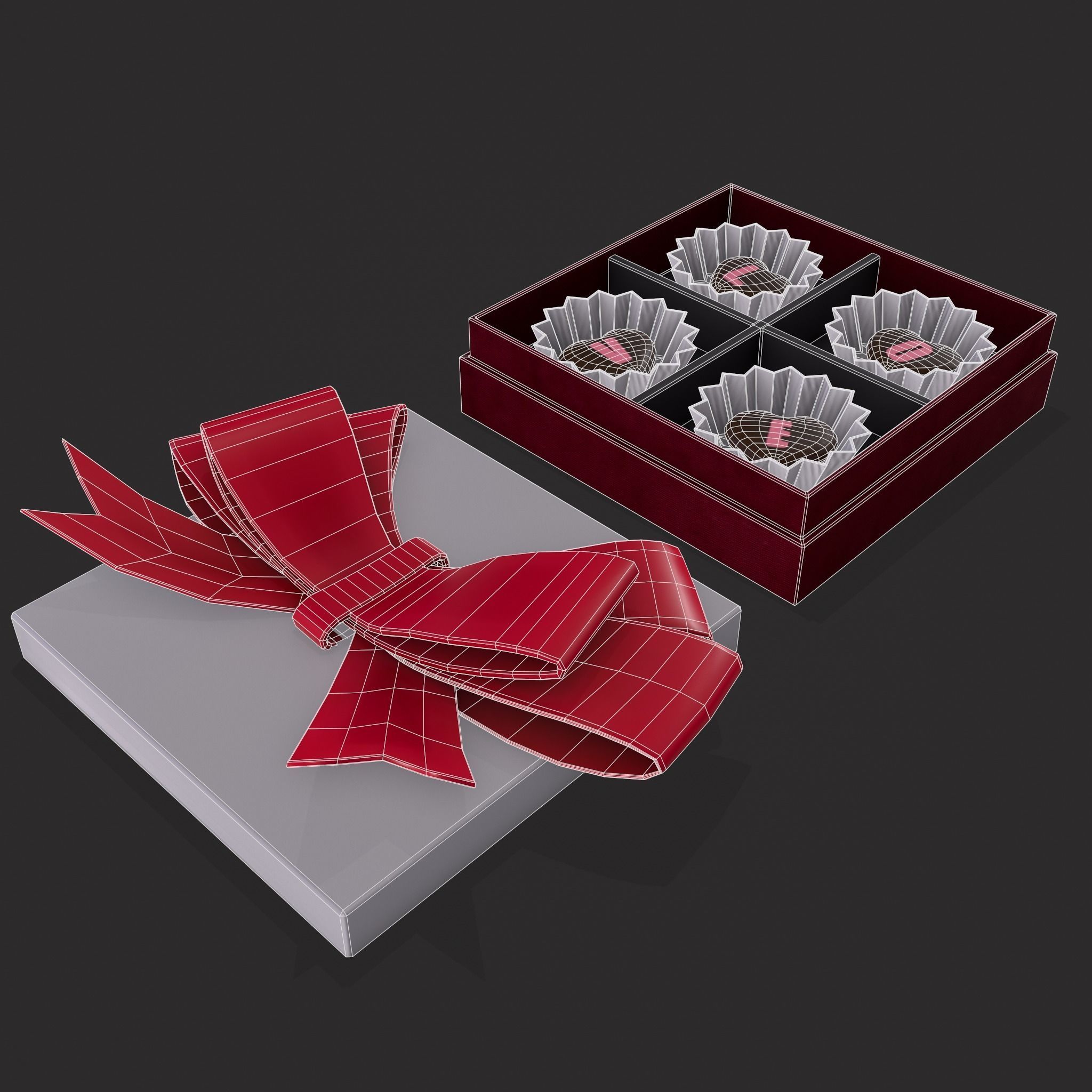 Love Chocolates Box Low-poly 3D model_4