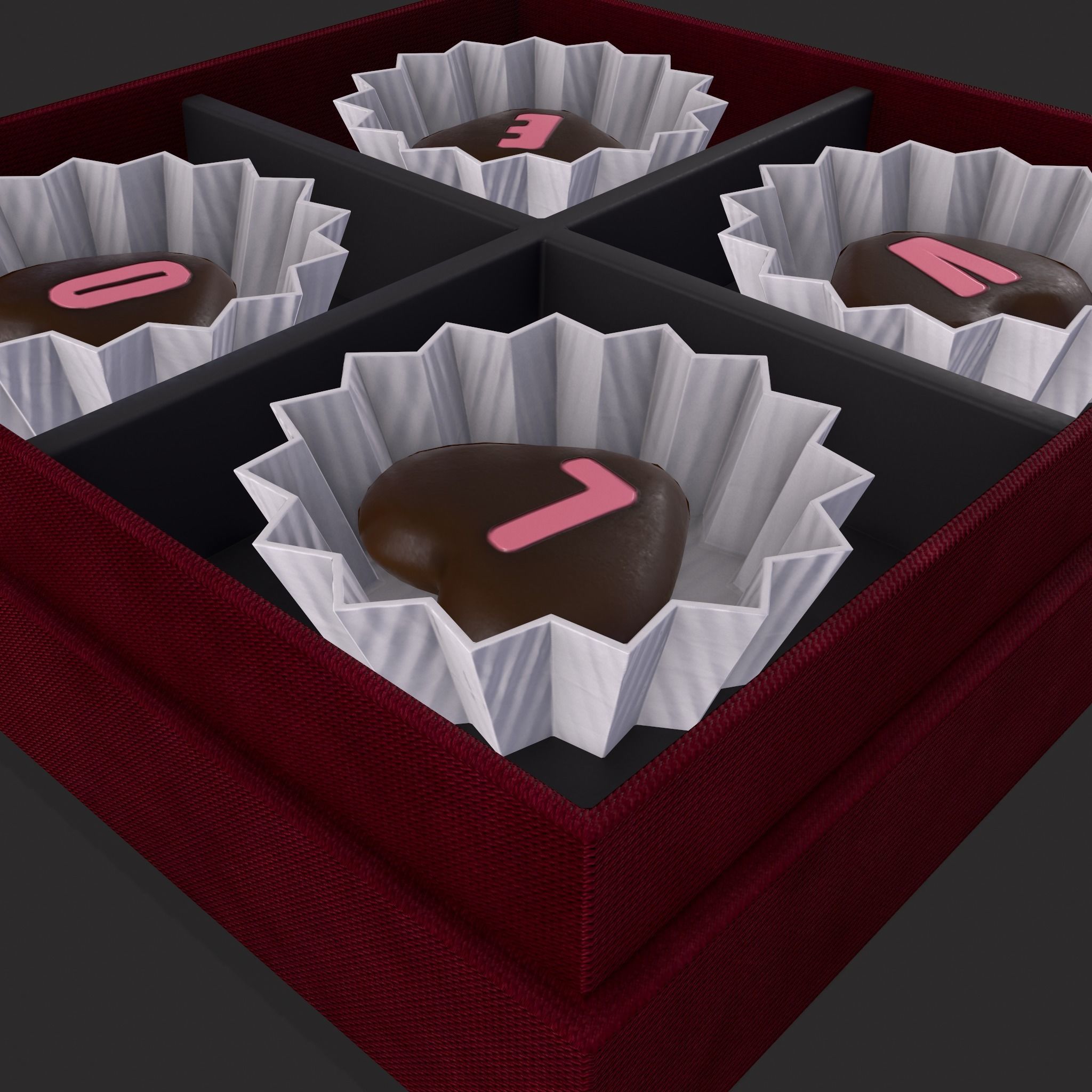 Love Chocolates Box Low-poly 3D model_13