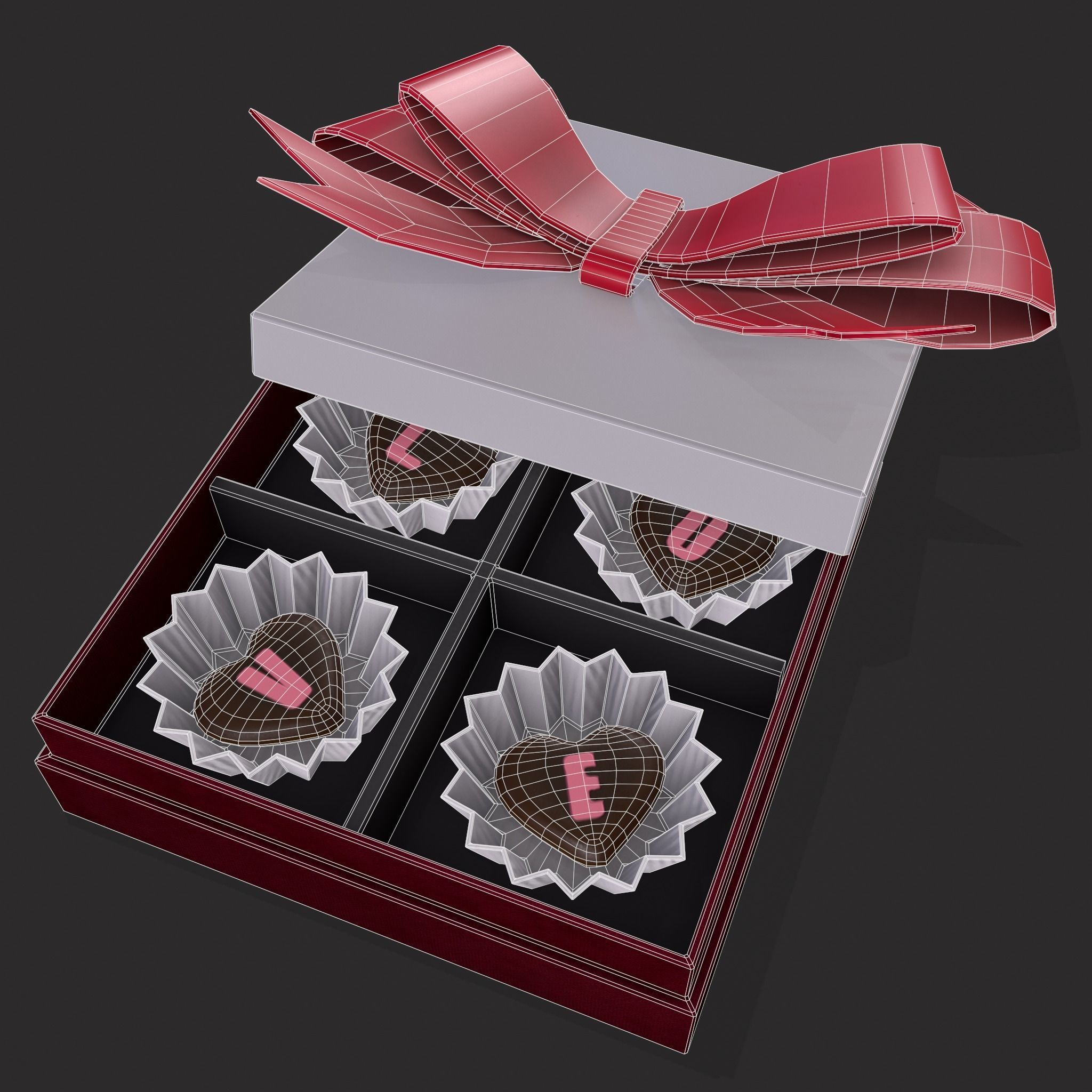 Love Chocolates Box Low-poly 3D model_20