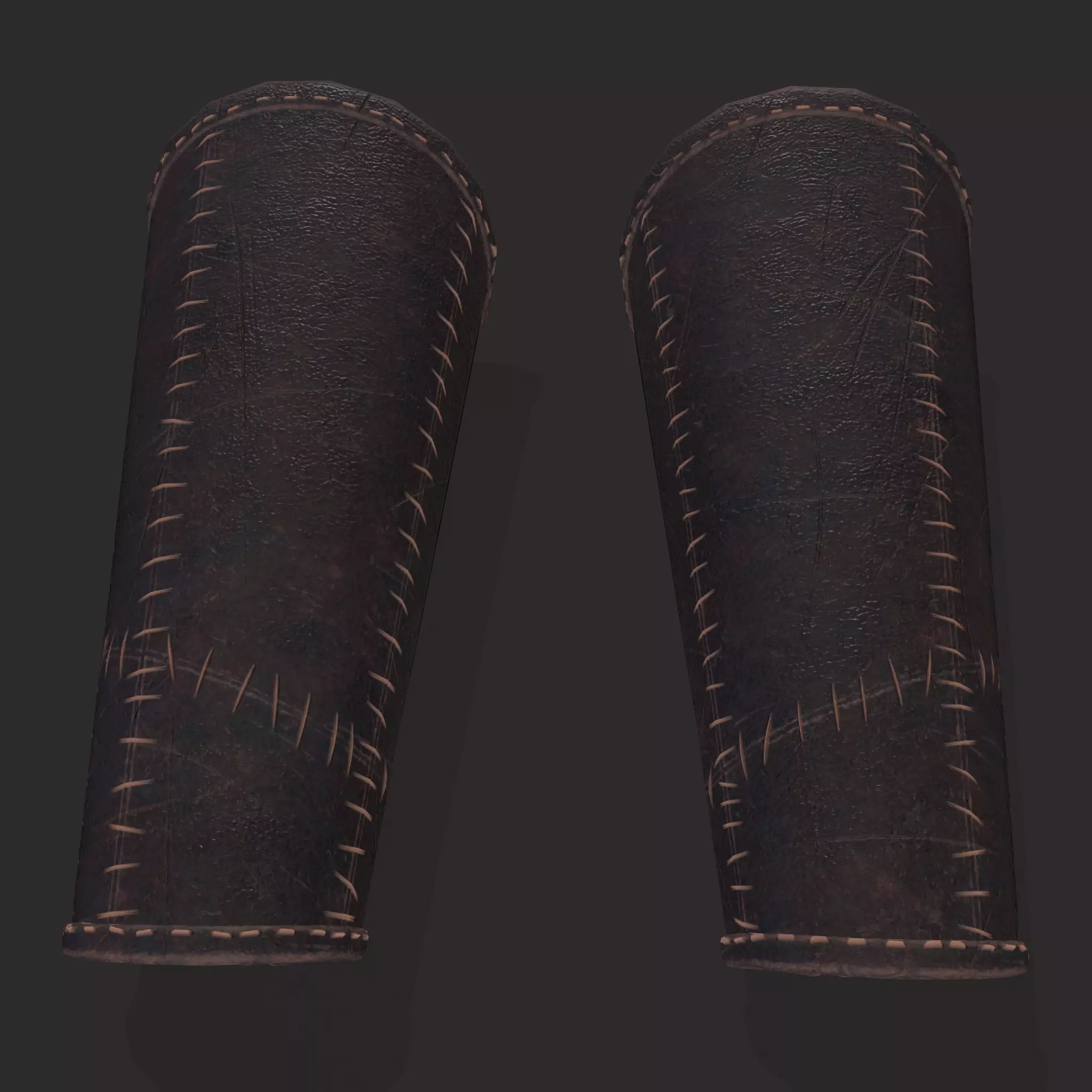Stitched Leather Bracers Low-poly 3D model_0