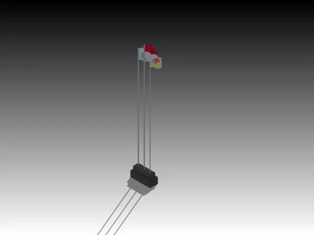Bendera Kantor Free 3D model