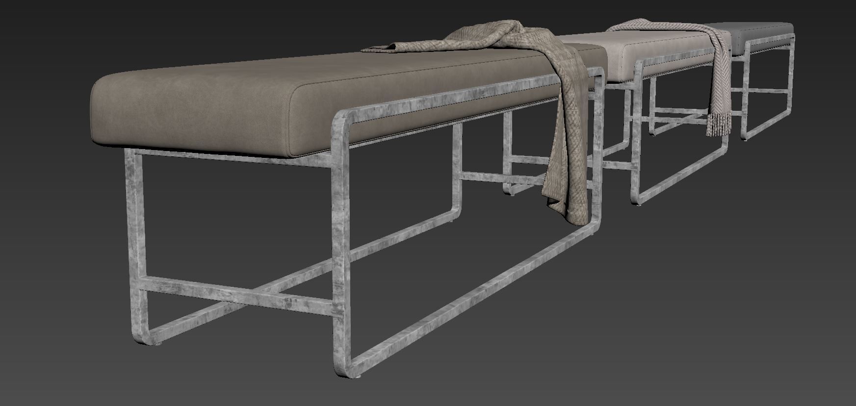 Sled Bench by FourHands 3D model_12