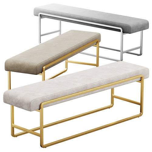 Sled Bench by FourHands 3D model 7