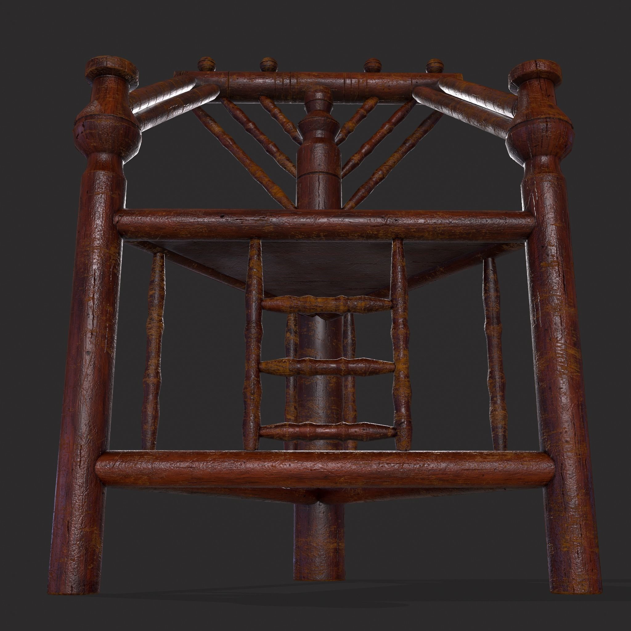 High End Medieval Chair Low-poly 3D model_17