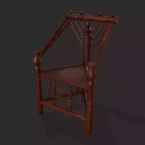 High End Medieval Chair Low-poly 3D model
