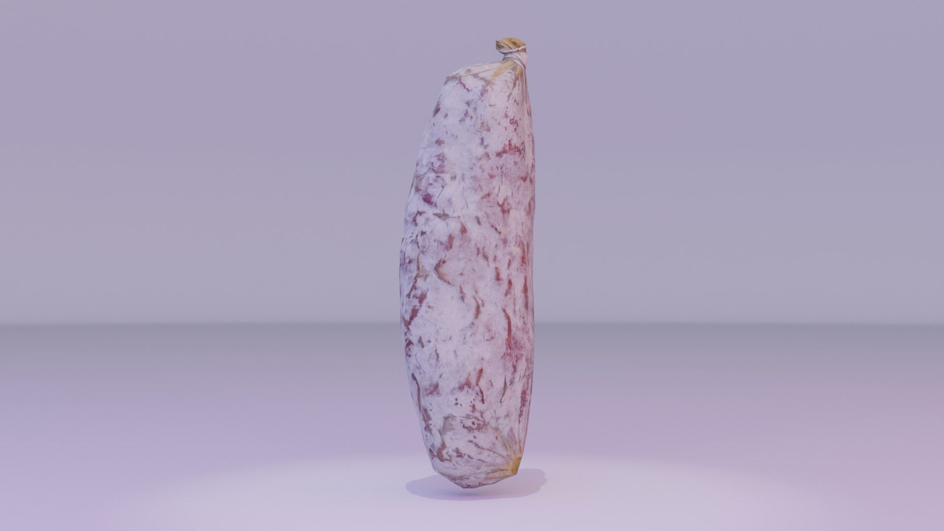 Spanish fuet salami Low-poly 3D model_12