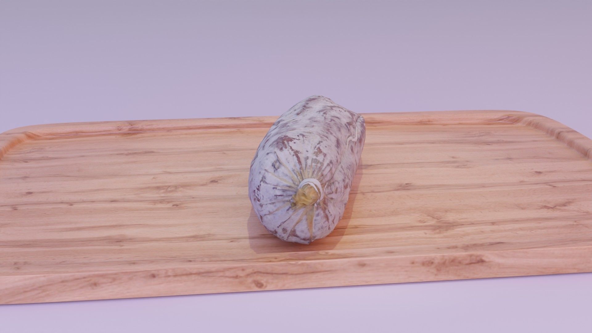 Spanish fuet salami Low-poly 3D model_2