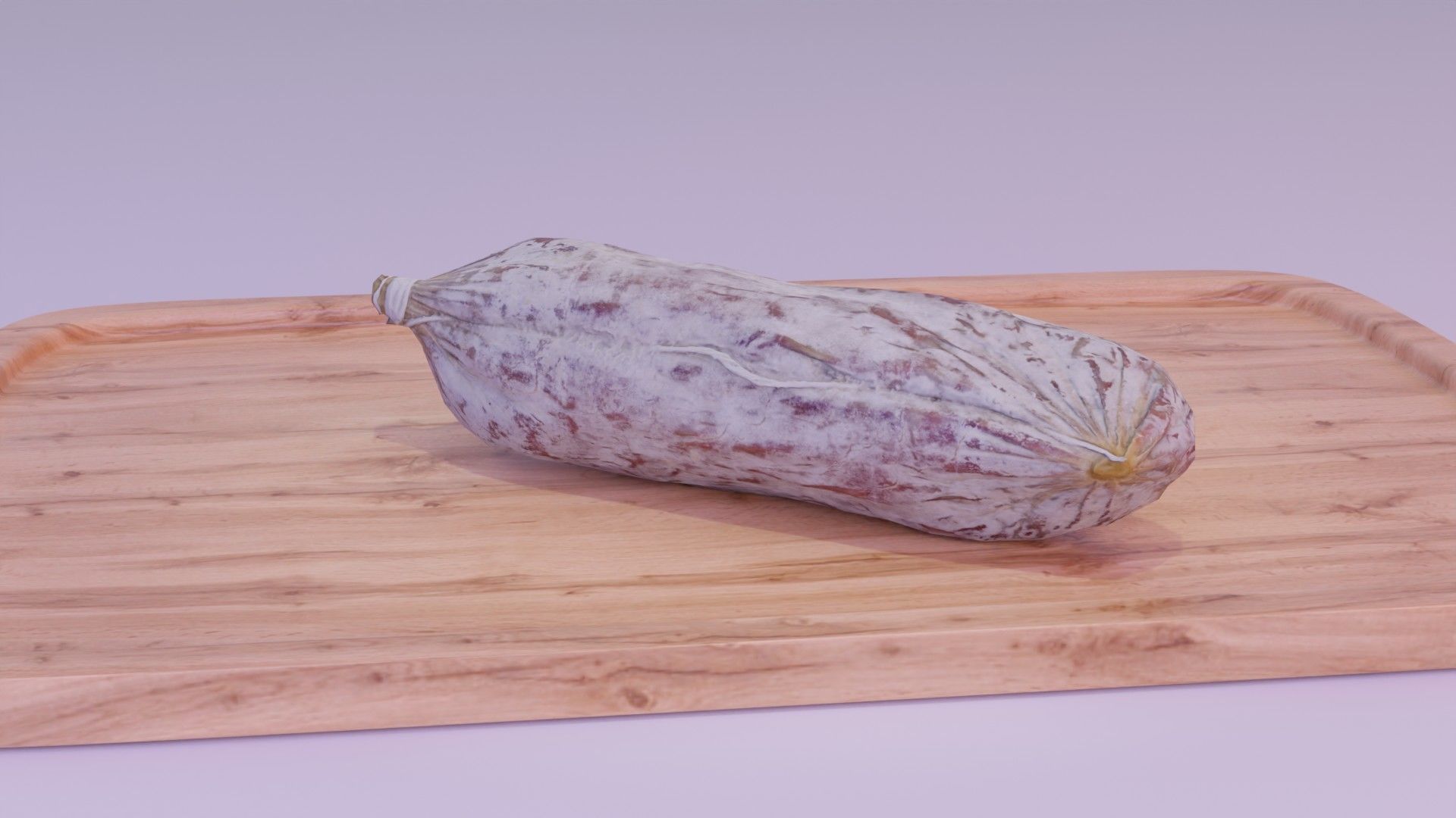 Spanish fuet salami Low-poly 3D model_9