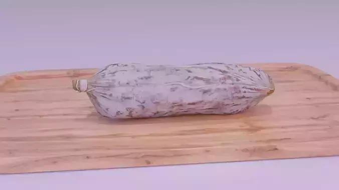 Spanish fuet salami Low-poly 3D model
