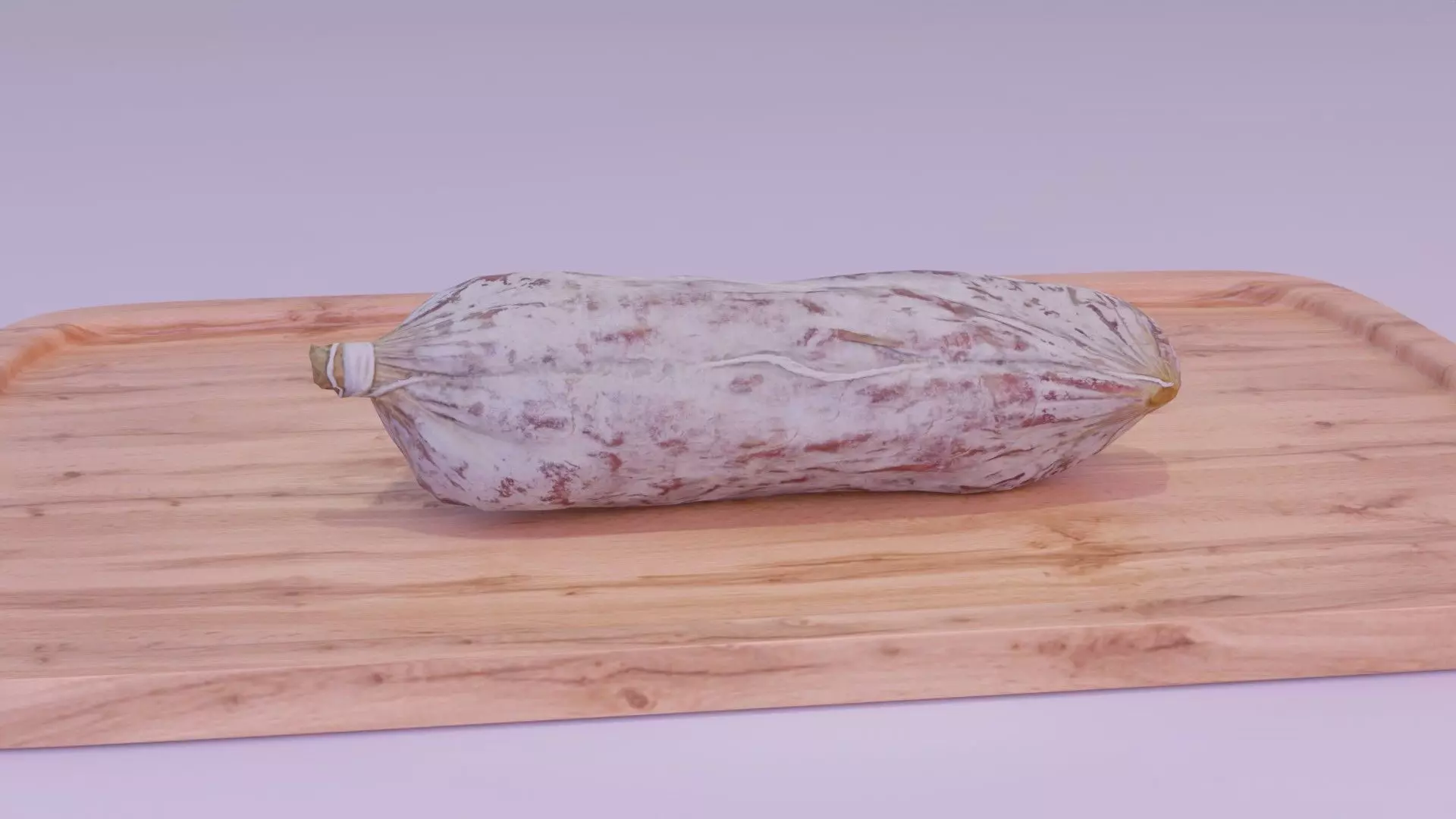 Spanish fuet salami Low-poly 3D model_0