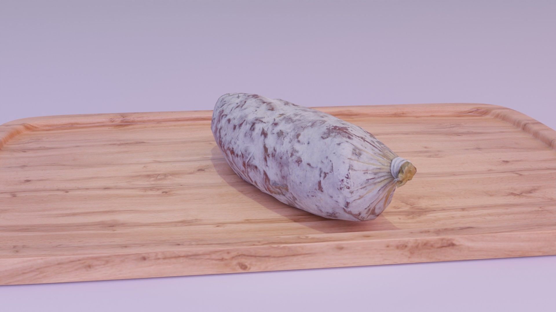 Spanish fuet salami Low-poly 3D model_3