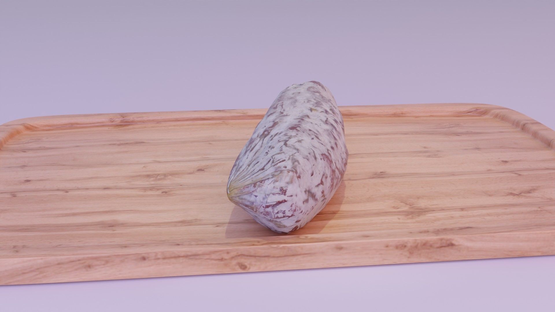 Spanish fuet salami Low-poly 3D model_7