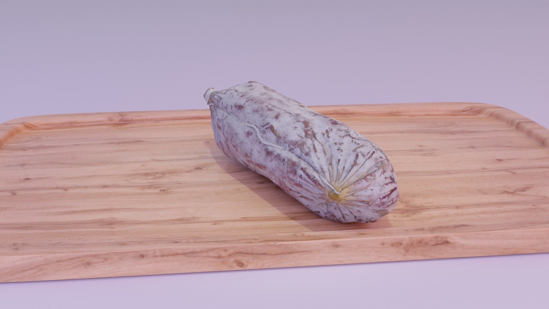 Spanish fuet salami Low-poly 3D model_8