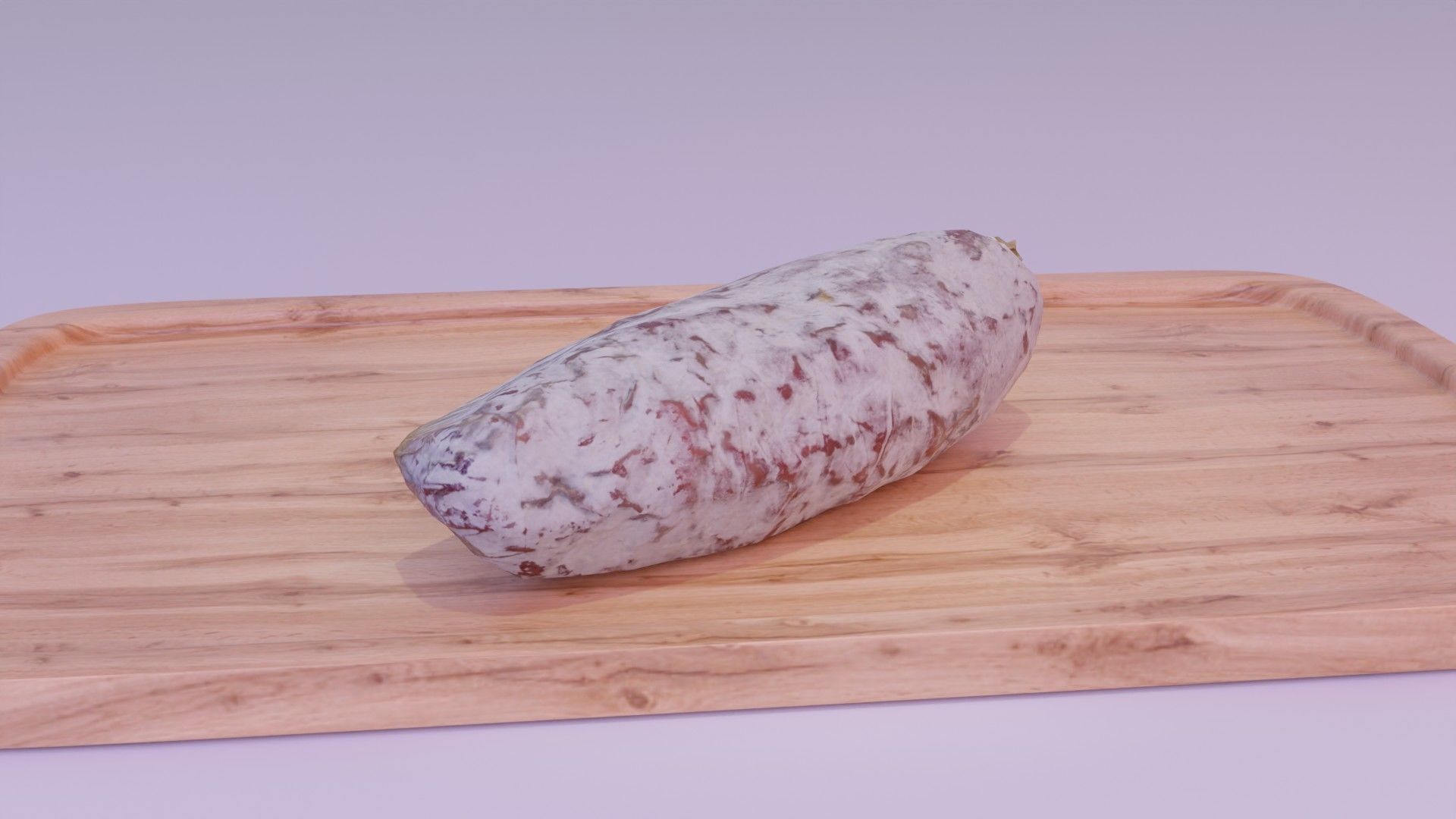 Spanish fuet salami Low-poly 3D model_6