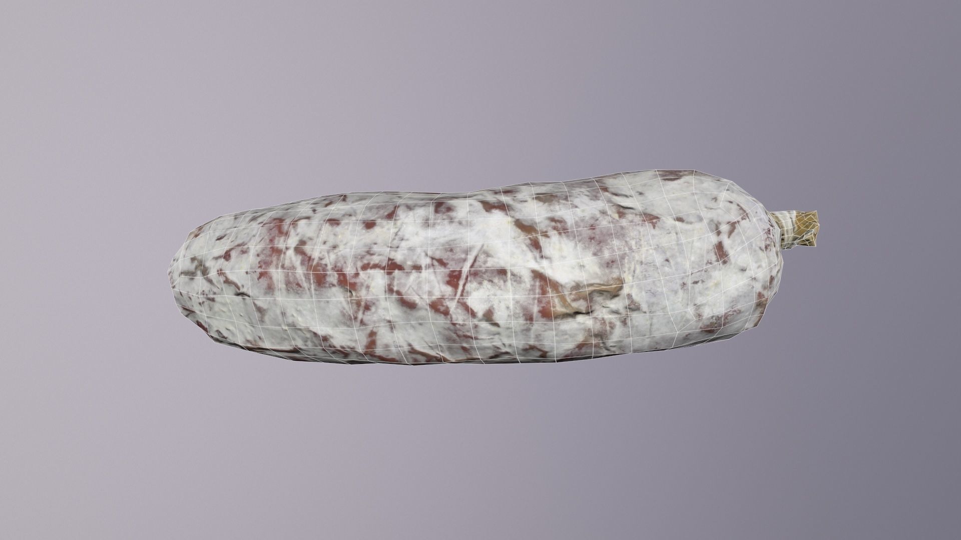 Spanish fuet salami Low-poly 3D model_21