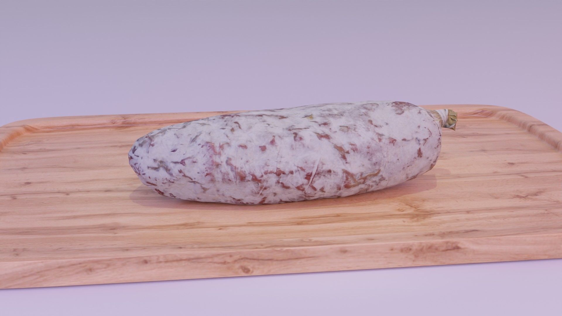 Spanish fuet salami Low-poly 3D model_5