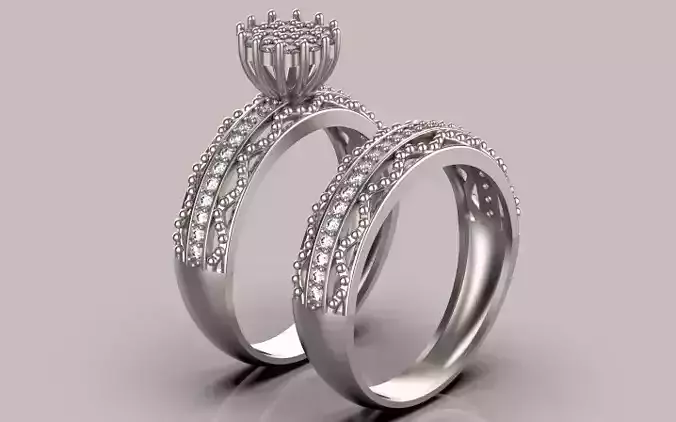 engagement Solitaire ring gold silver