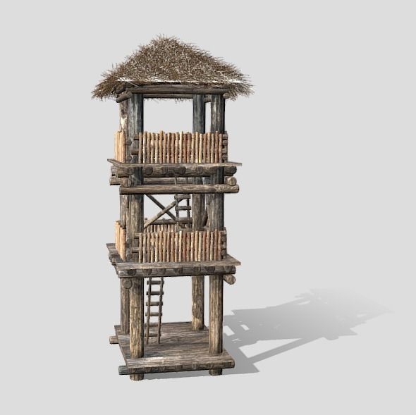 1700s  Tower  Low-poly 3D model_1