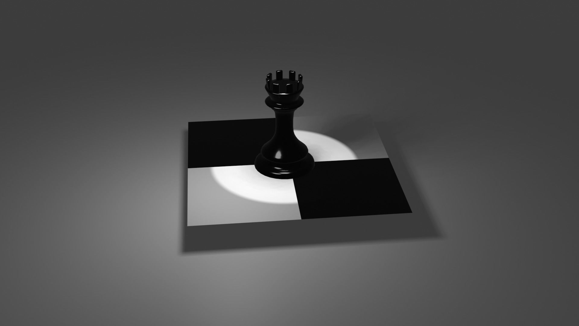 The Rook chess piece on square 3D model_63