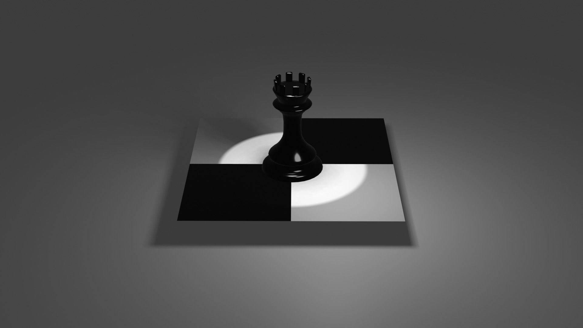 The Rook chess piece on square 3D model_2