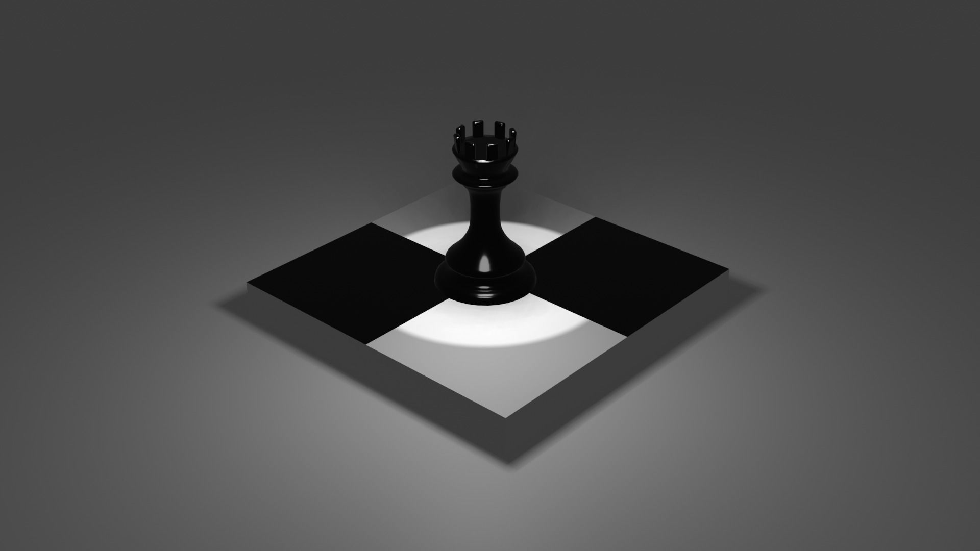 The Rook chess piece on square 3D model_43