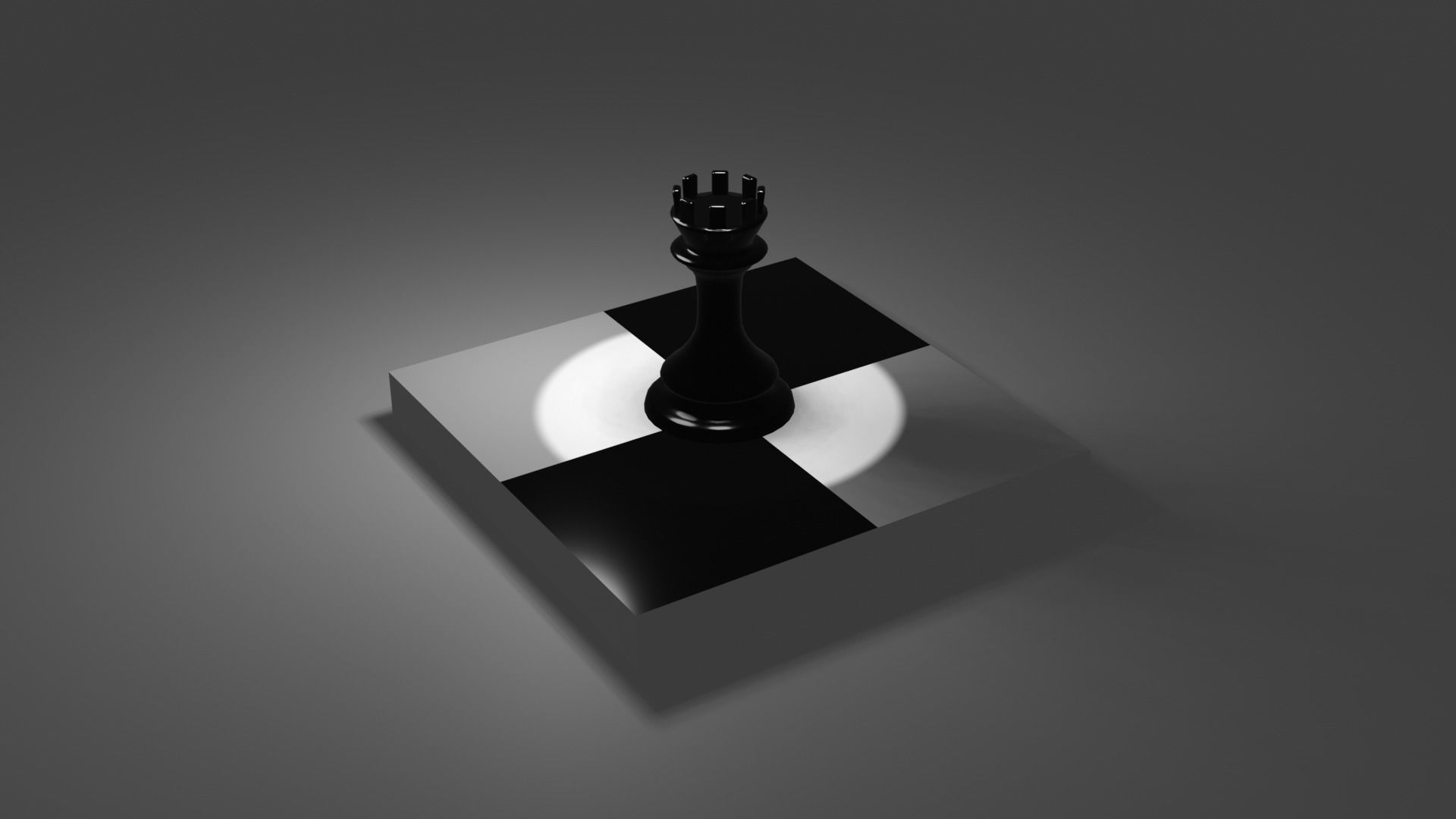 The Rook chess piece on square 3D model_87