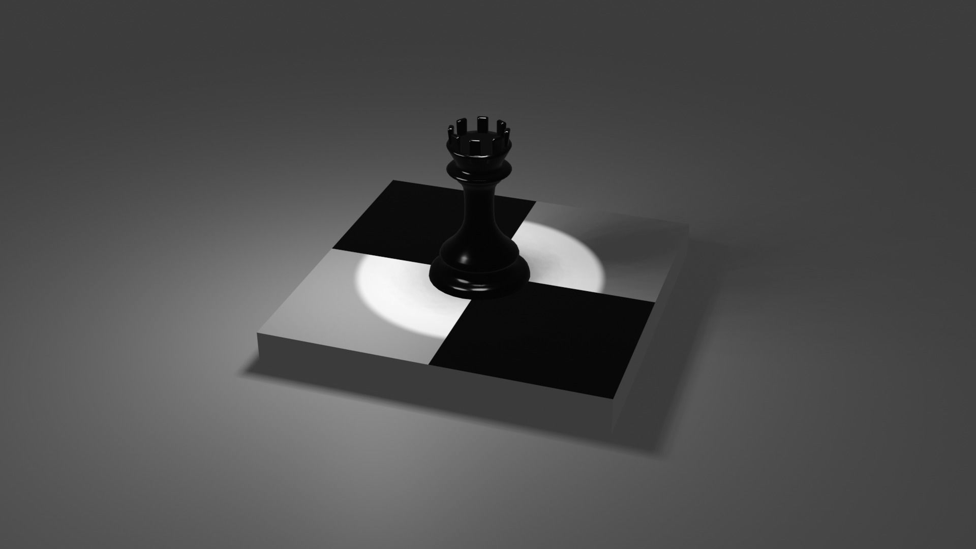 The Rook chess piece on square 3D model_74