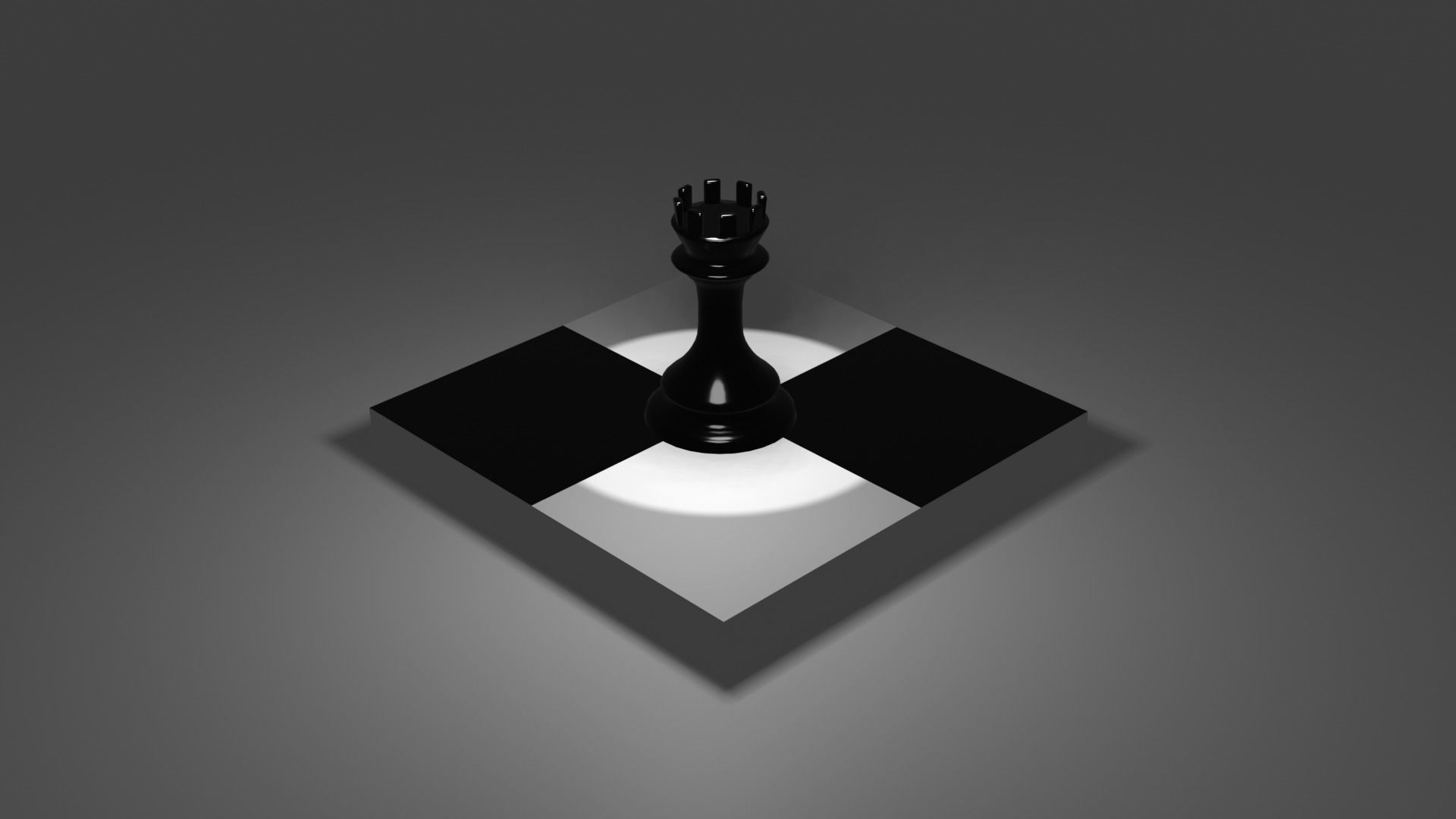The Rook chess piece on square 3D model_45