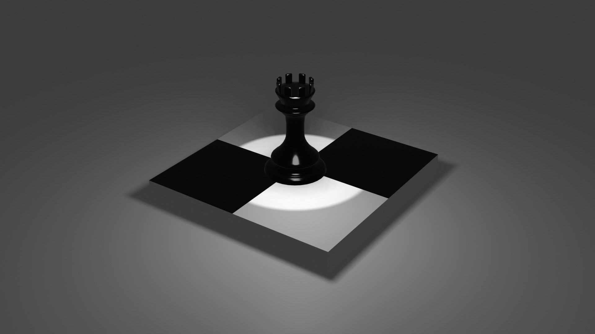 The Rook chess piece on square 3D model_39