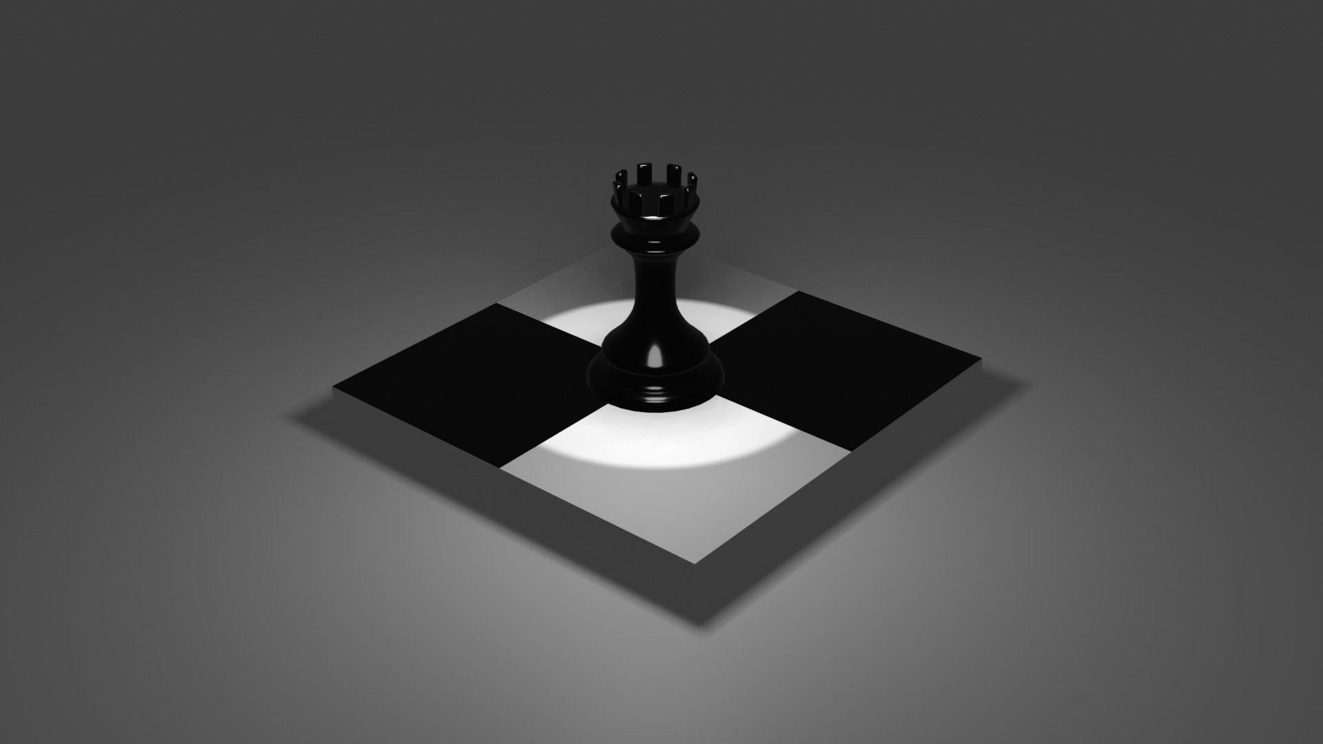 The Rook chess piece on square 3D model_42