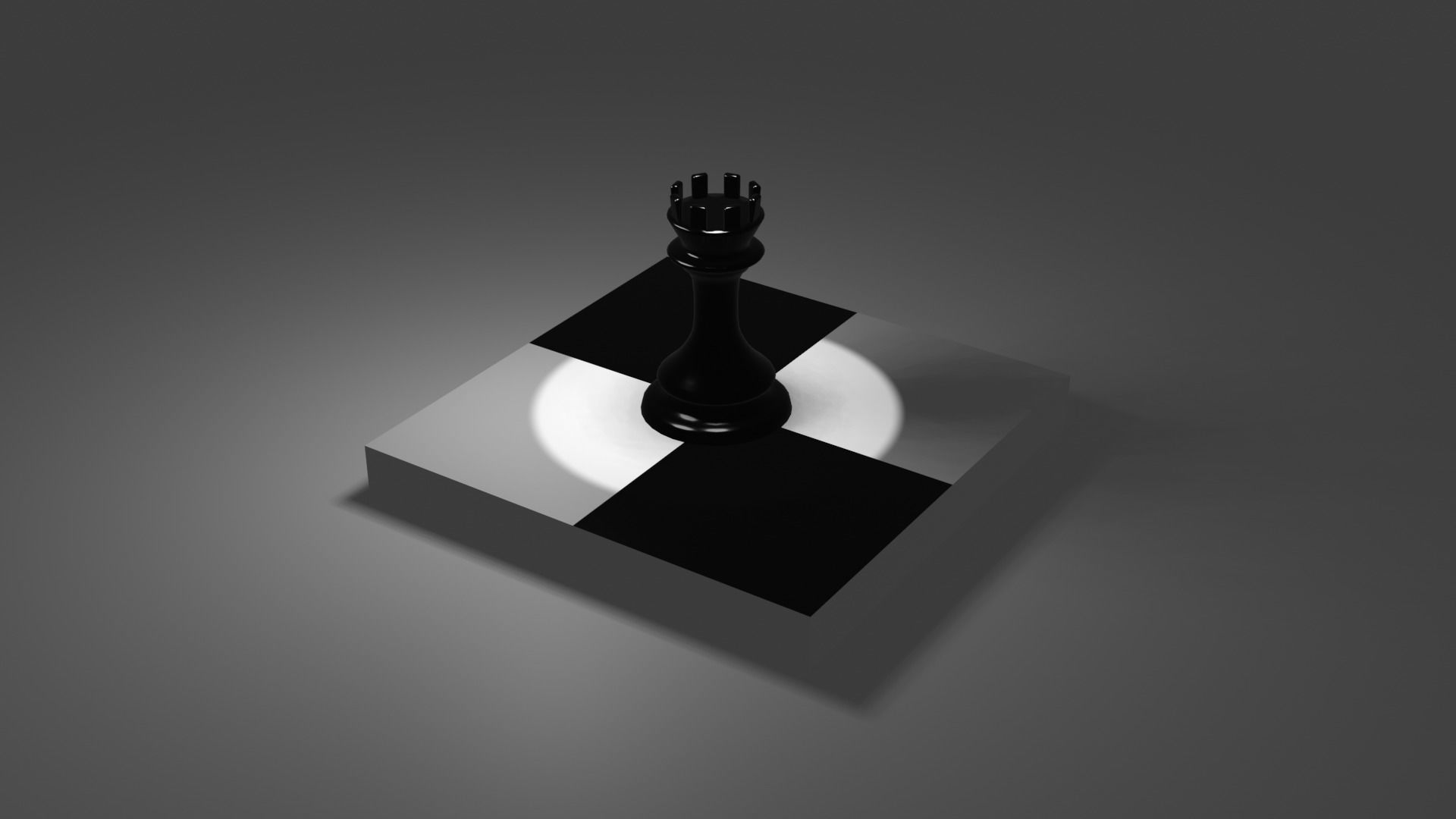 The Rook chess piece on square 3D model_77
