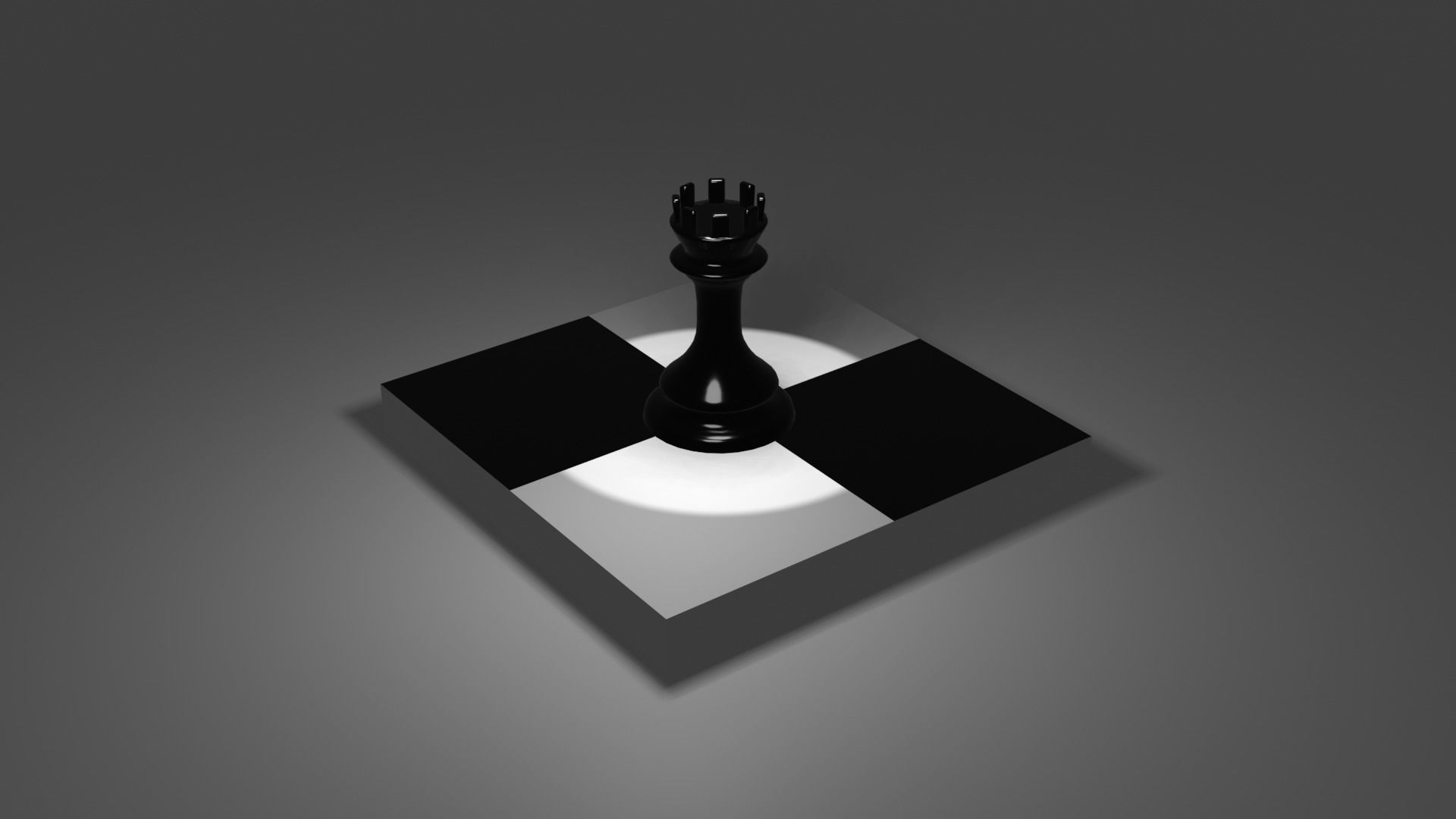 The Rook chess piece on square 3D model_48