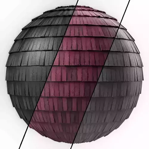 Roof Tile Materials 41- Wood Roofing By 3 color Pbr 4k