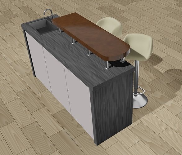 Bar counter 3D model CGTrader