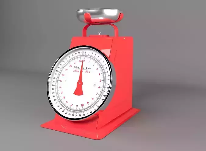 classic kitchen scales Low-poly 3D model