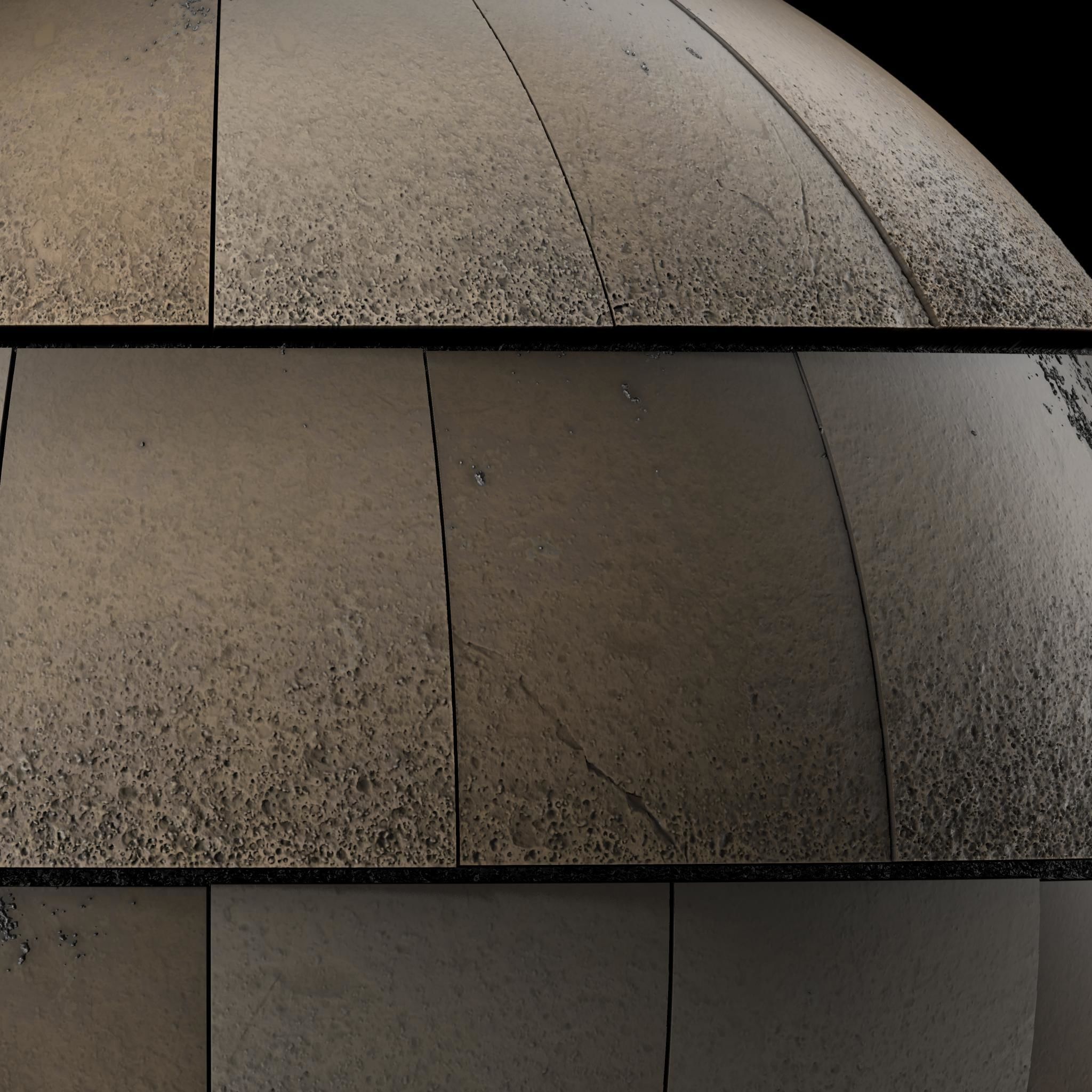 Roof Tile Materials 35- Concrete Roofing By 3 color Pbr 4k Texture_2