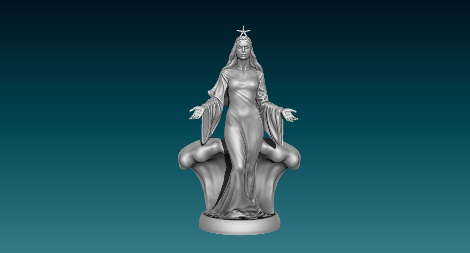 Yemanja mother of the sea 3D print model_5