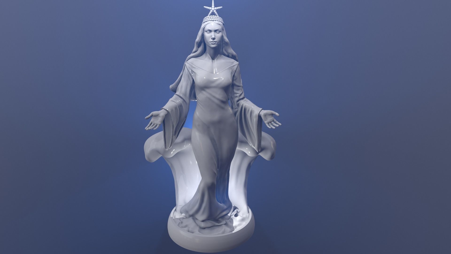 Yemanja mother of the sea 3D print model_4